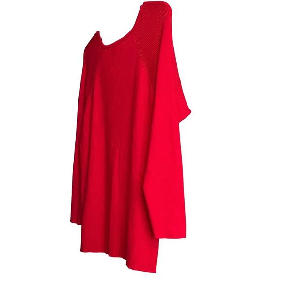 CALVIN KLEIN LONG RAGLAN SLV PULL-OVER RIBBED KNIT SWEATER, WOMENS, XL, RED - Picture 5 of 12